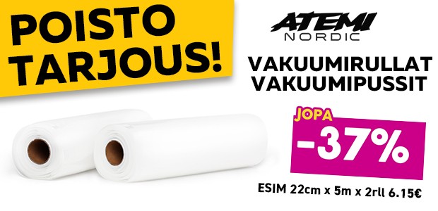 Vakuumiputket ja pussit lähtee nyt poistohinnoilla!